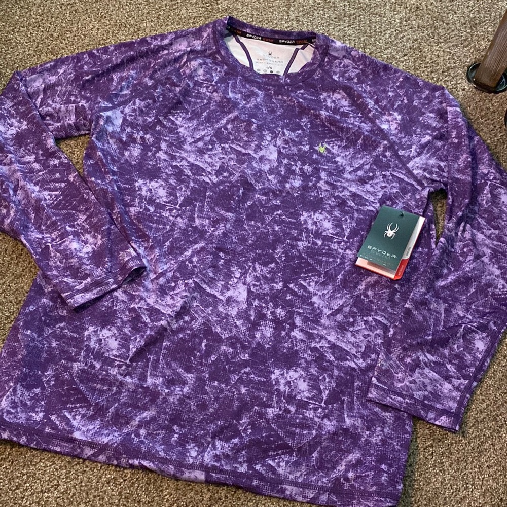 New Spyder Mens Swim Rashguard Large